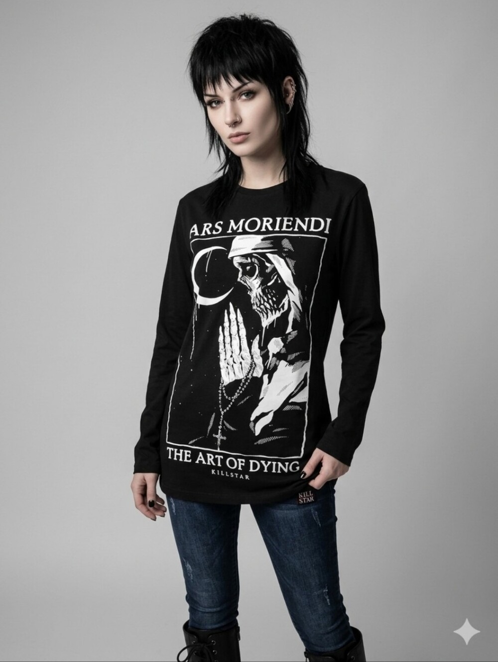 KILLSTAR Ars Moriendi The Art of Dying Unisex Graphic Long Sleeve Top, Size M